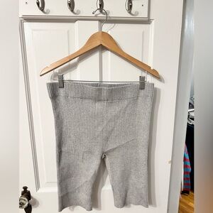 Lunya Cozy Cotton Silk Ribbed Bike Short Grey XL